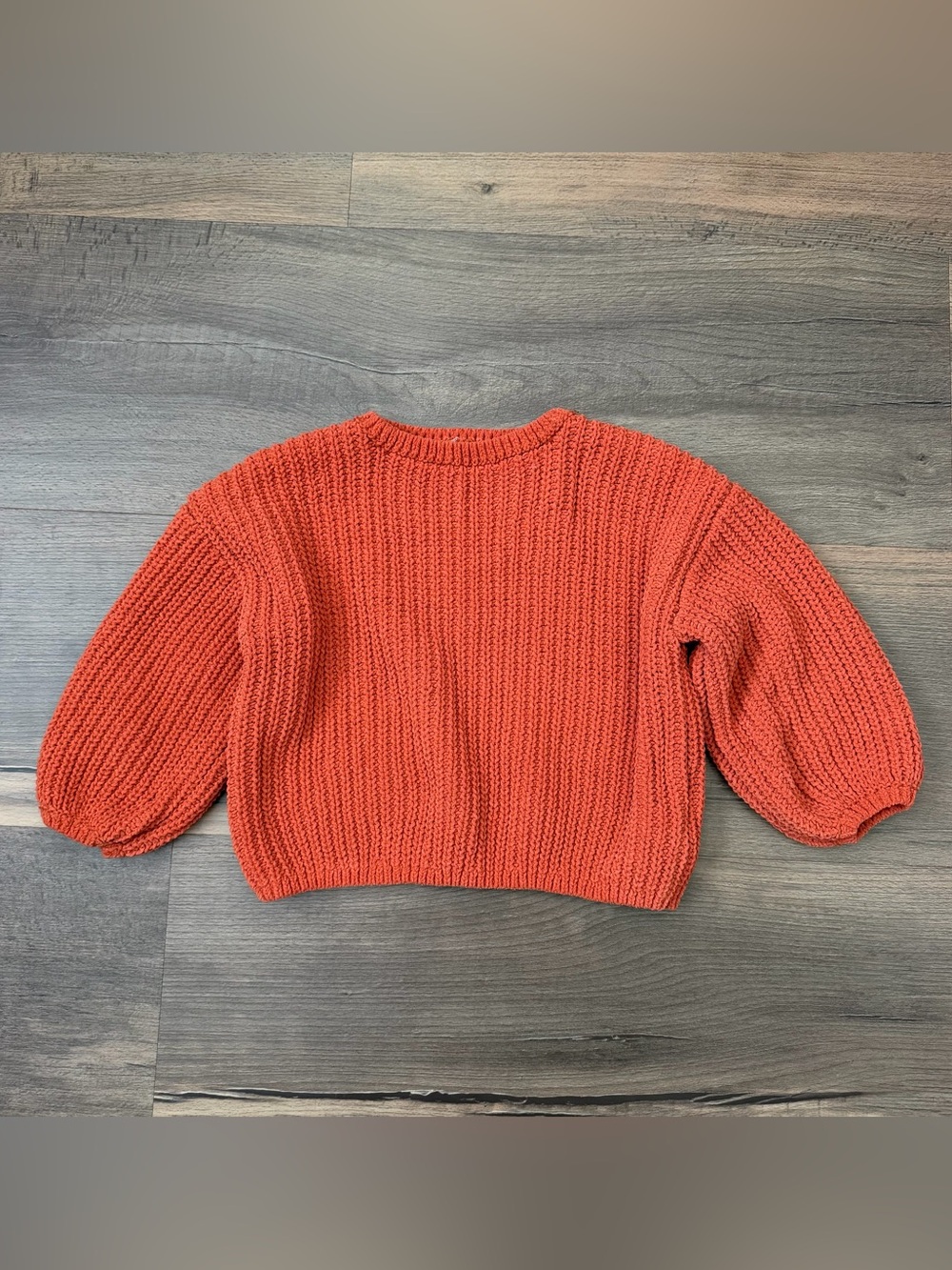 H&M Toddler Chunky Rib-Knit Crewneck Balloon Sleeve Sweater Size 3-4y